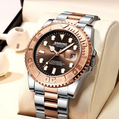 Montre Homme BINBOND Silver Rose GOLD