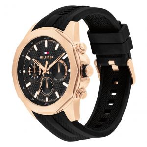 Tommy Hilfiger Lars Rose Gold-Plated Silicone Strap
