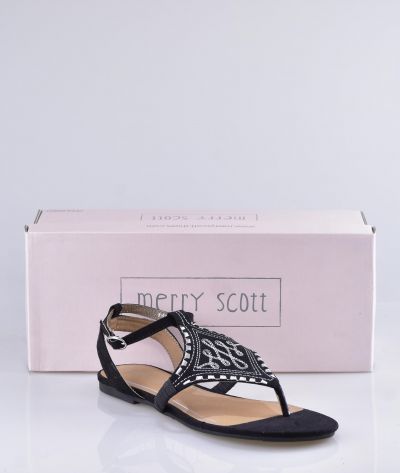 Sandale femme Merry Scott noire et argent 81510252s