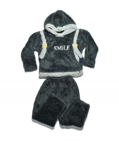 pyjama fourrure- NOIR - motife smile