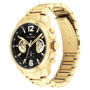 Montre Tommy Hilfiger Gold Steel Black Dial Multi-function