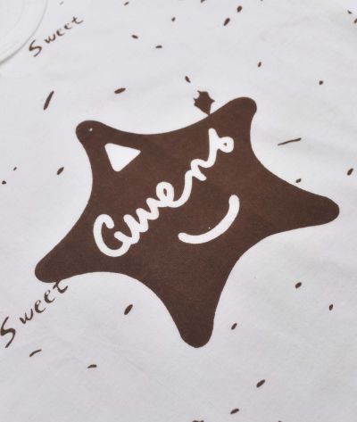 ENSEMBLE BLANC ET MARRON MOTIF -GWENS-