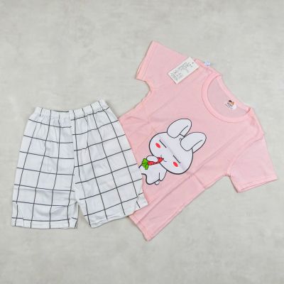 ENSEMBLE ROSE MOTIF LAPIN