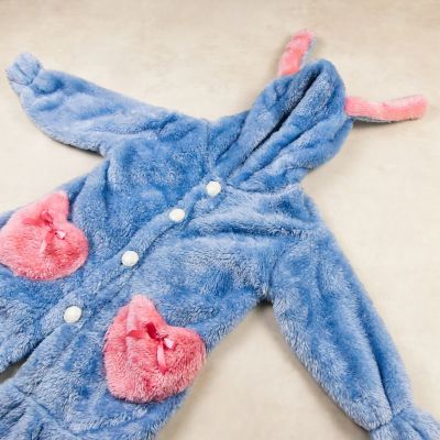 robe de nuit fourrure bleu -lapin-