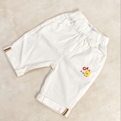 Pantacourt Garcon BLANC MOTIF HI UP 