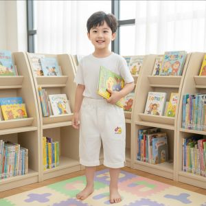 Pantacourt Garcon BLANC MOTIF HI UP 