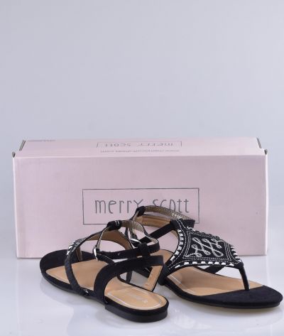 Sandale femme Merry Scott noire et argent 81510252s