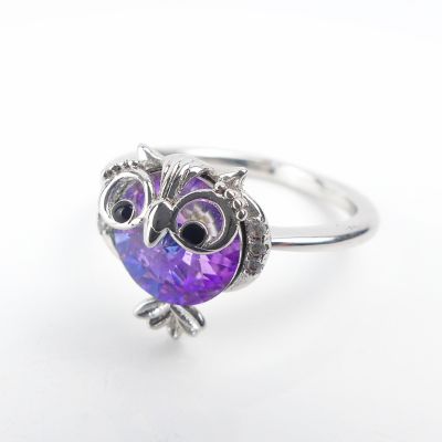  Bague pierre hibou Blue reflé