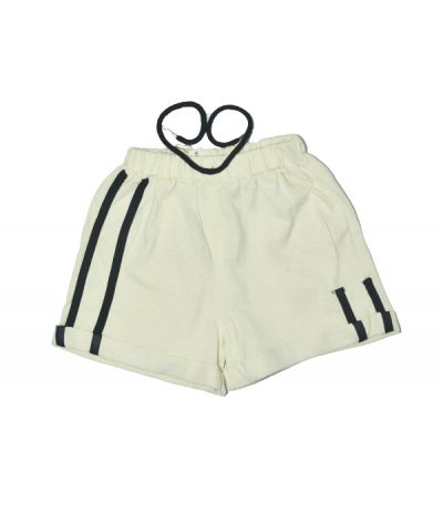 SHORT BEIGE POUR GARCON AVEC 2 BANDES NOIR