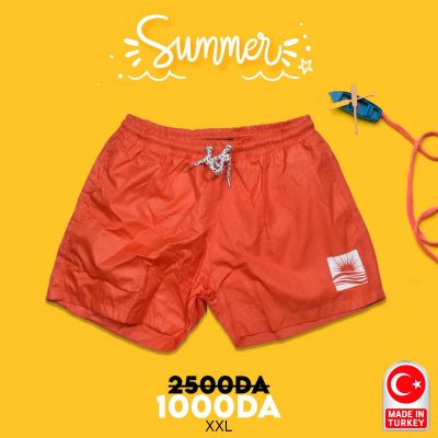 SHORT ROUGE BRIQUE MOTIF SOLEIL 