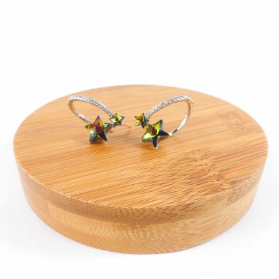 Boucles d'oreilles Etoile vert reflet