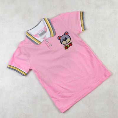 ENSEMBLE POLO ROSE AVEC SHORT MOUTARD MOTIF - BEAR-