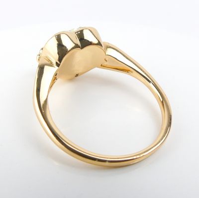 bague motif coeur jaune 