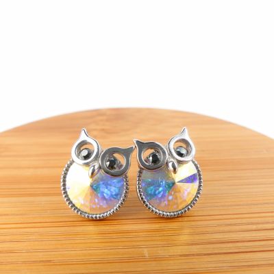 boucle d'oreille hibou blanc