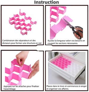 Organisateur de tiroirs en nid d'abeille 8 PCS