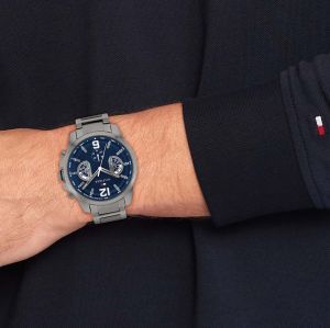 Montre Tommy Hilfiger Grey Steel Navy Dial Multi-function