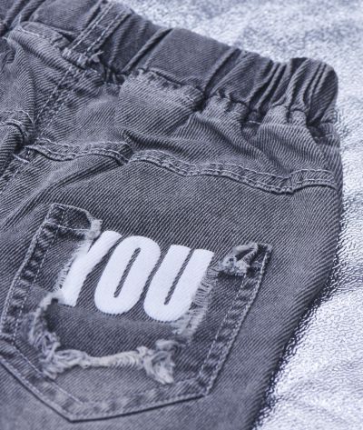 Pantalon jeans GRIS LD FAMOUS BRARO POP FASHION 