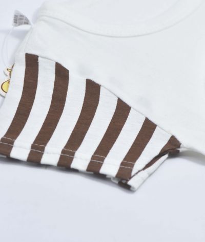 ENSEMBLE BLANC MOTIF -MUSIC UP - MARRON