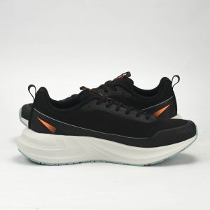 PEAK CUSHION RUNNING SHOES-BLACK/LT.GREY