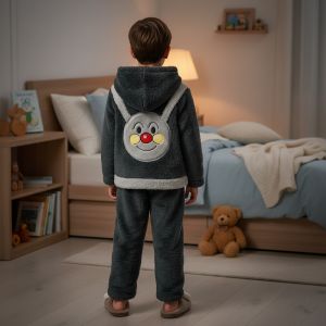 pyjama fourrure- NOIR - motife smile