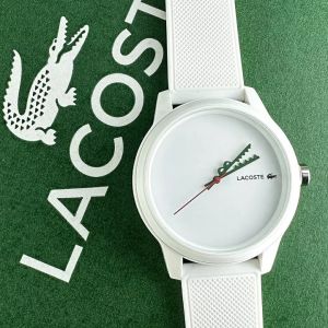 Lacoste Montre Analogique à Quartz pour Homme avec Bracelet en Silicone Blanc